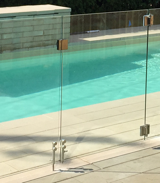installed floor lock for pool enclosure
