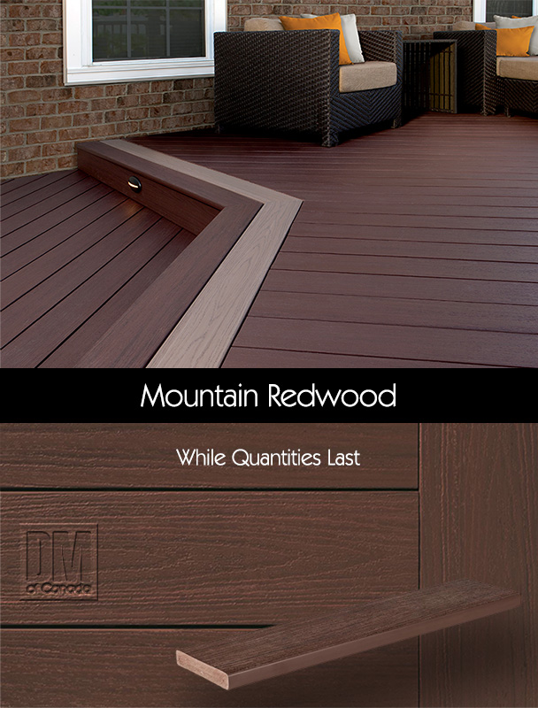TimberTech Azek Arbor collection deck boards, Mountain Redwood
